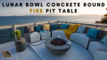 Experience Cozy Nights with the Lunar Bowl Concrete Fire Pit Table