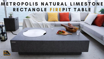 What Makes the Metropolis Natural Limestone Rectangle Concrete Firepit Table a Great Choice?