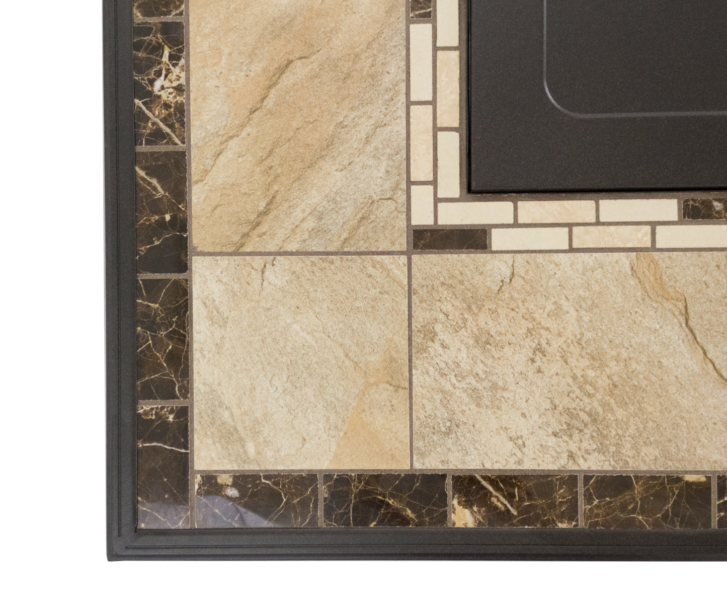 Square Marble Tile Top Fire Pit