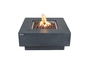 Manhattan Concrete Square Firepit Table - Dark Gray