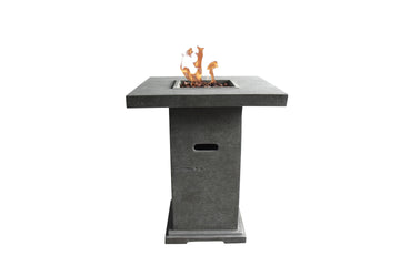 Montreal Bar Height Concrete Propane Fire Pit Table - Light Gray