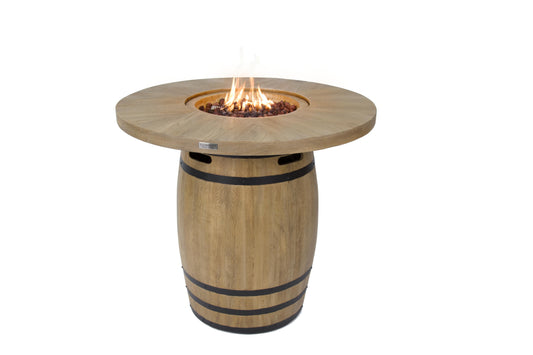 Lafite Natural Wood Bar Height Concrete Propane Fire Pit Table