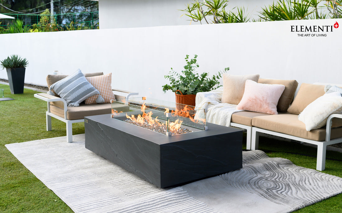 Cape Town Natural Sandstone Concrete Rectangle Fire Pit Table