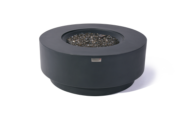 Nimes Modern Smooth Concrete Round Fire Pit Table