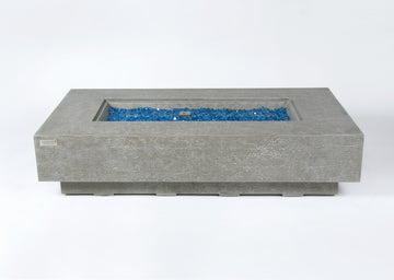 Riviera Natural Limestone Concrete Rectangle Fire Pit Table