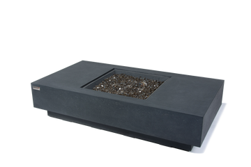 Cannes Natural Limestone Concrete Rectangle Fire Pit Table