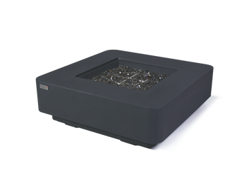 Bergamo Modern Smooth Concrete Square Fire Pit Table
