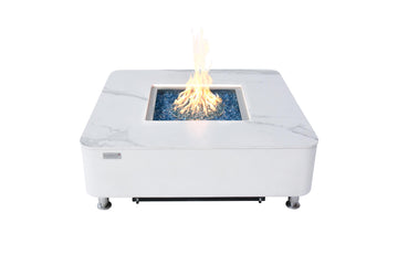 Annecy Modern Marble and Concrete Square Fire Pit Table