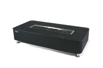 Valencia Modern Marble and Concrete Rectangle Fire Pit Table