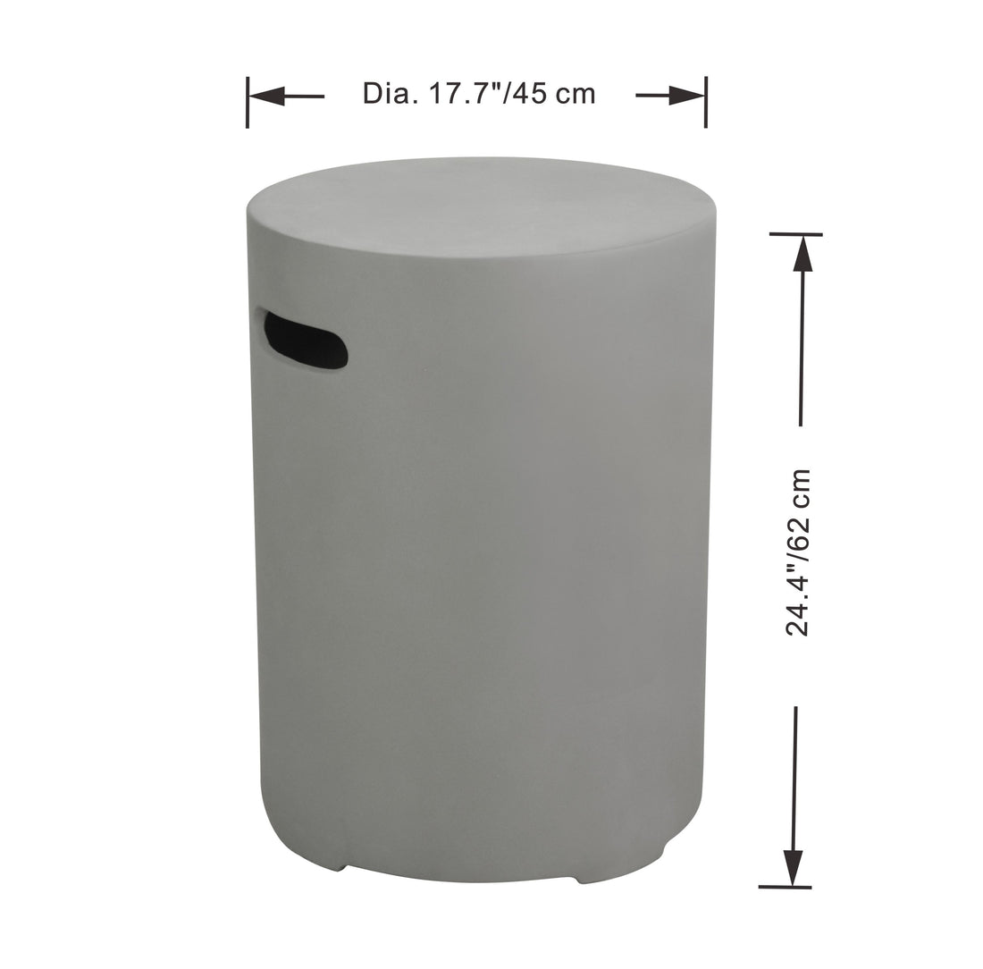 Modern Smooth Concrete Propane Tank Cover - Light Gray