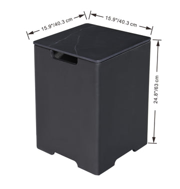 Modern Marble and Concrete Propane Tank Cover - Bulgaria Black