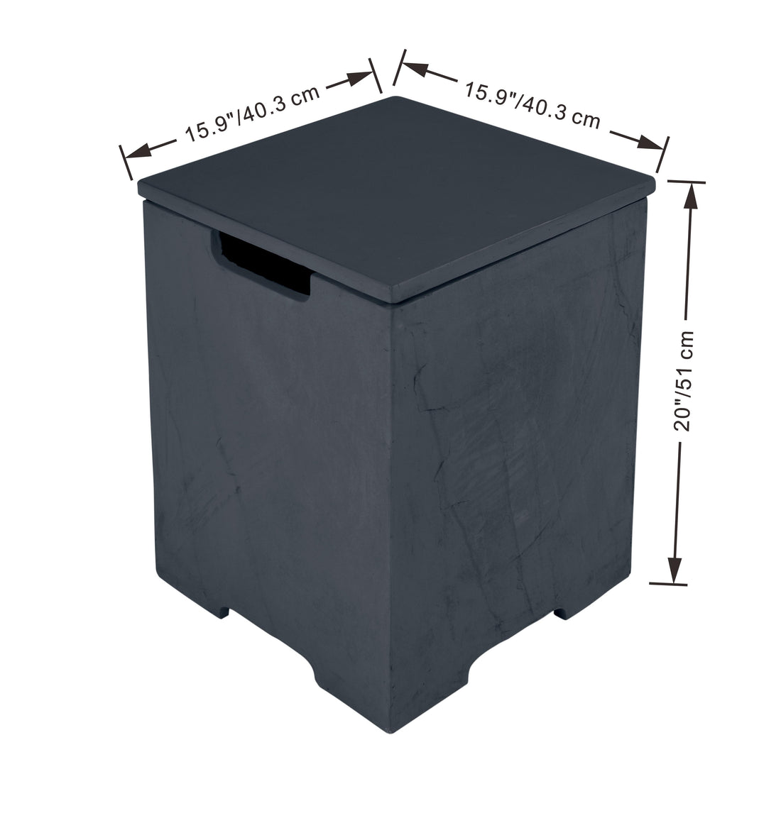 Natural Sandstone Concrete Propane Tank Cover - Slate Black