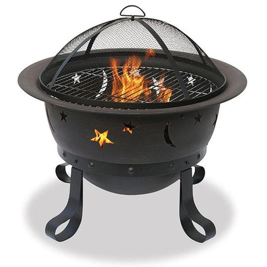 Uniflame Oil Rubbed Bronze Fire Pit with Stars and Moons