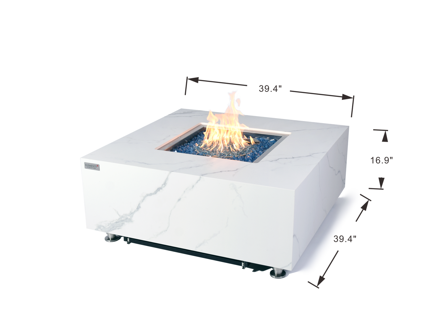 Bianco Modern Marble Porcelain Square Fire Pit Table
