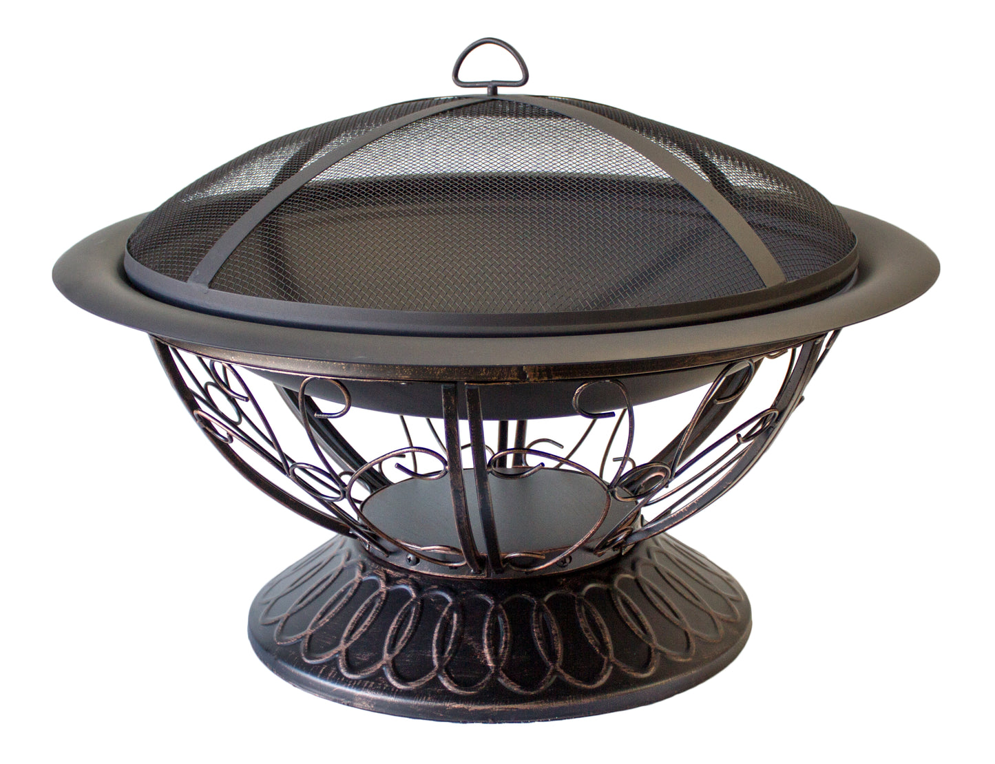 Outdoor Wood Burning Fire Pit With Scroll Design