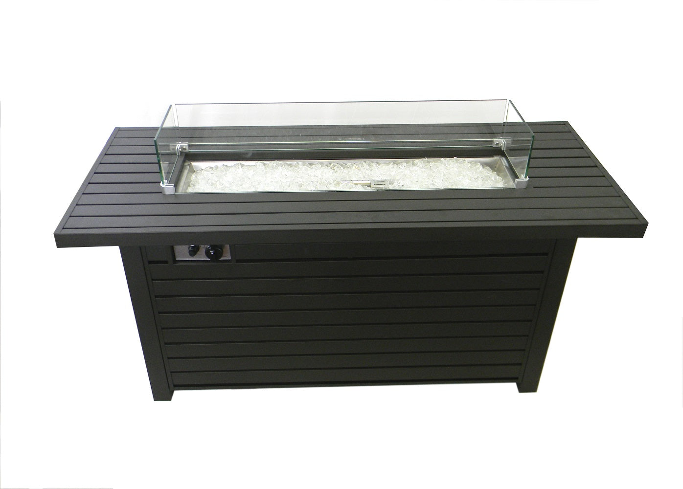 Eleanor Black Rectangular Propane Fire Pit Table