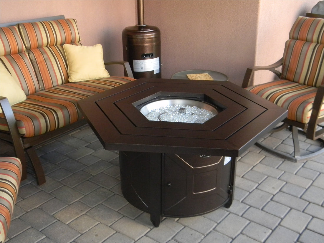 Hexagon Extruded Aluminum Fire Pit In Bronze