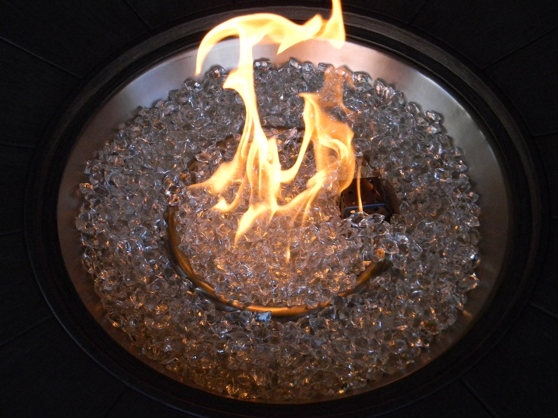 Round Extruded Aluminum Fire Pit in Grey Wood