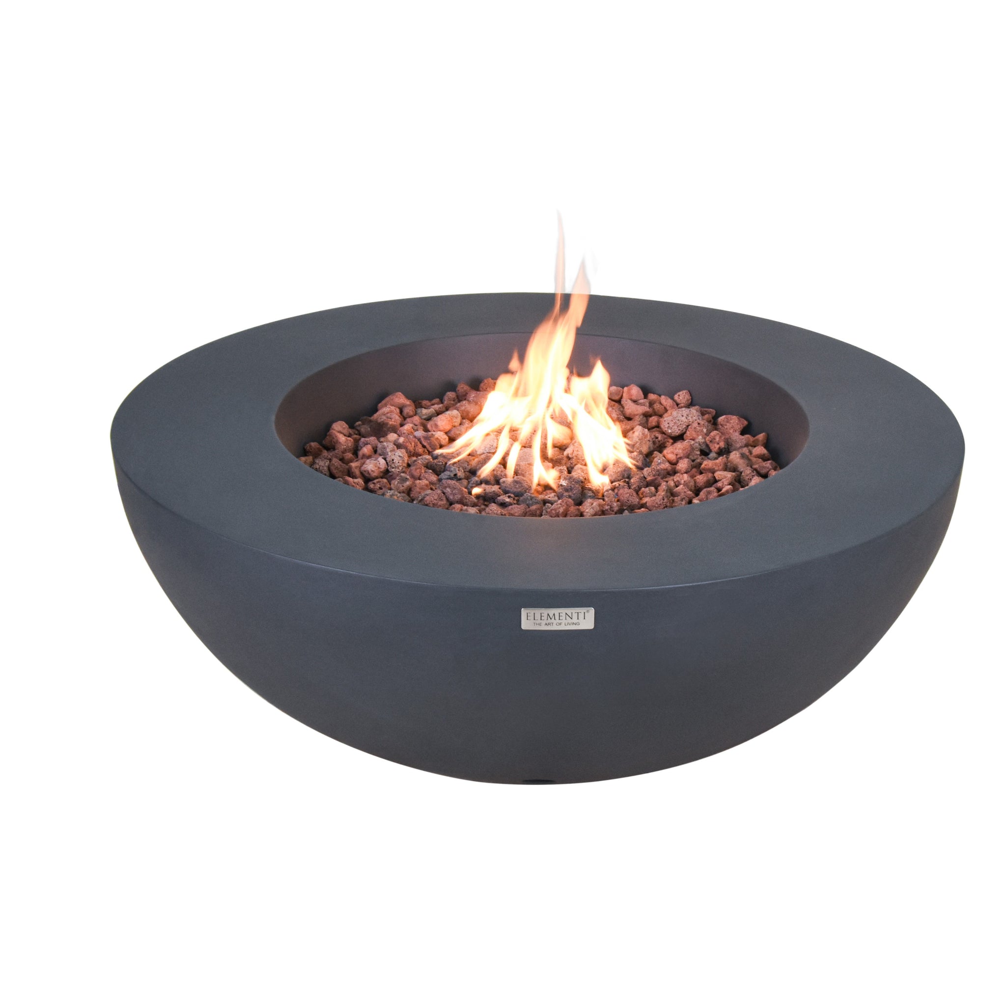 Lunar Bowl Concrete Round Fire Pit Table - Dark Gray