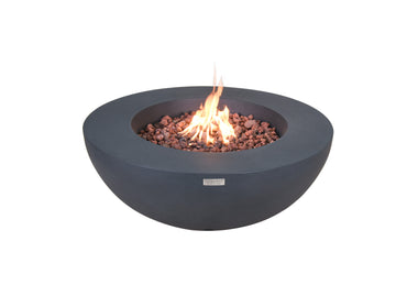 Lunar Bowl Concrete Round Fire Pit Table - Dark Gray