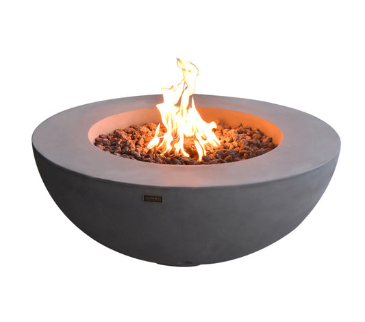 Lunar Bowl Concrete Round Fire Pit Table - Light Gray