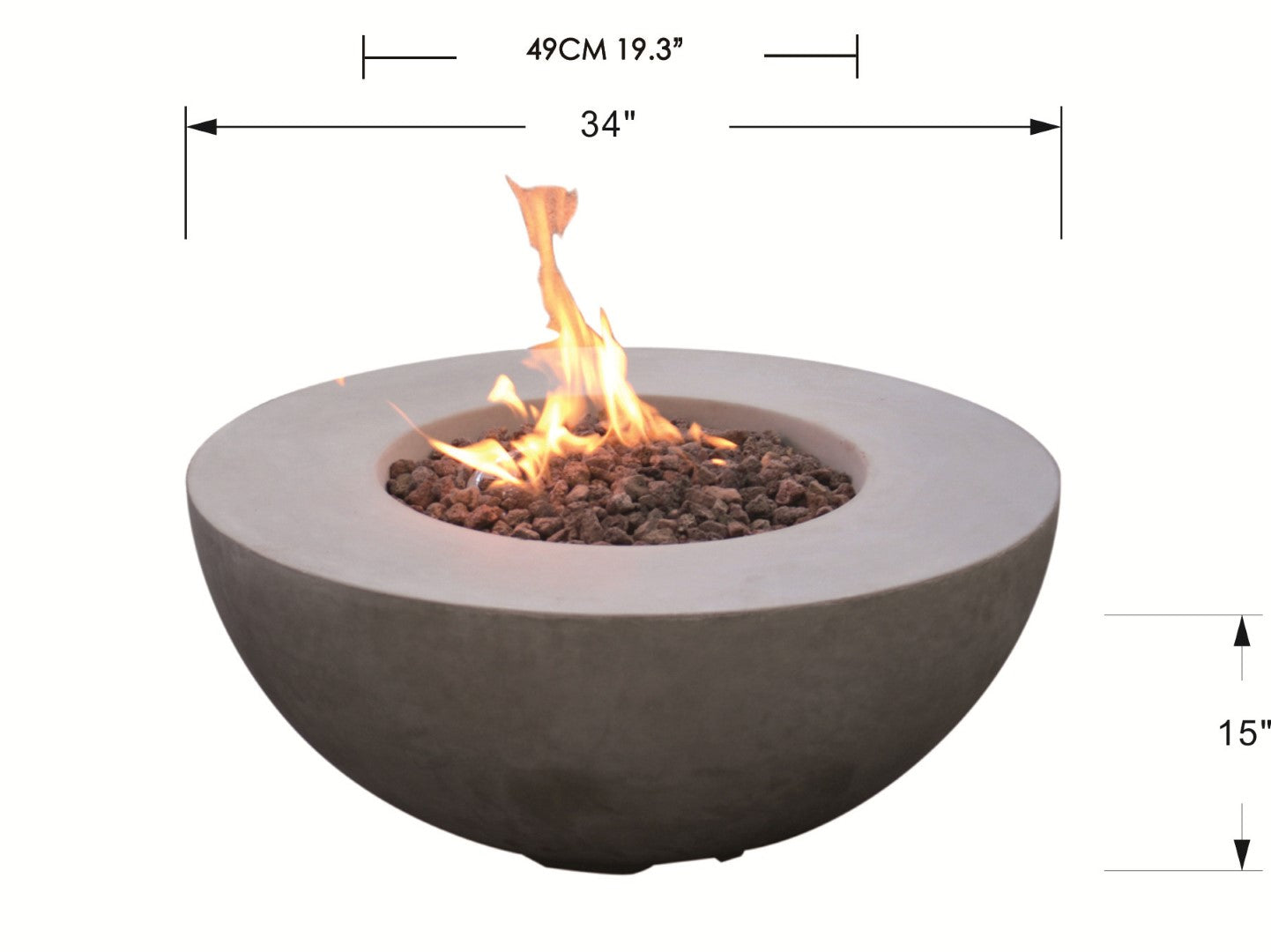 Roca Concrete Round Firepit Table