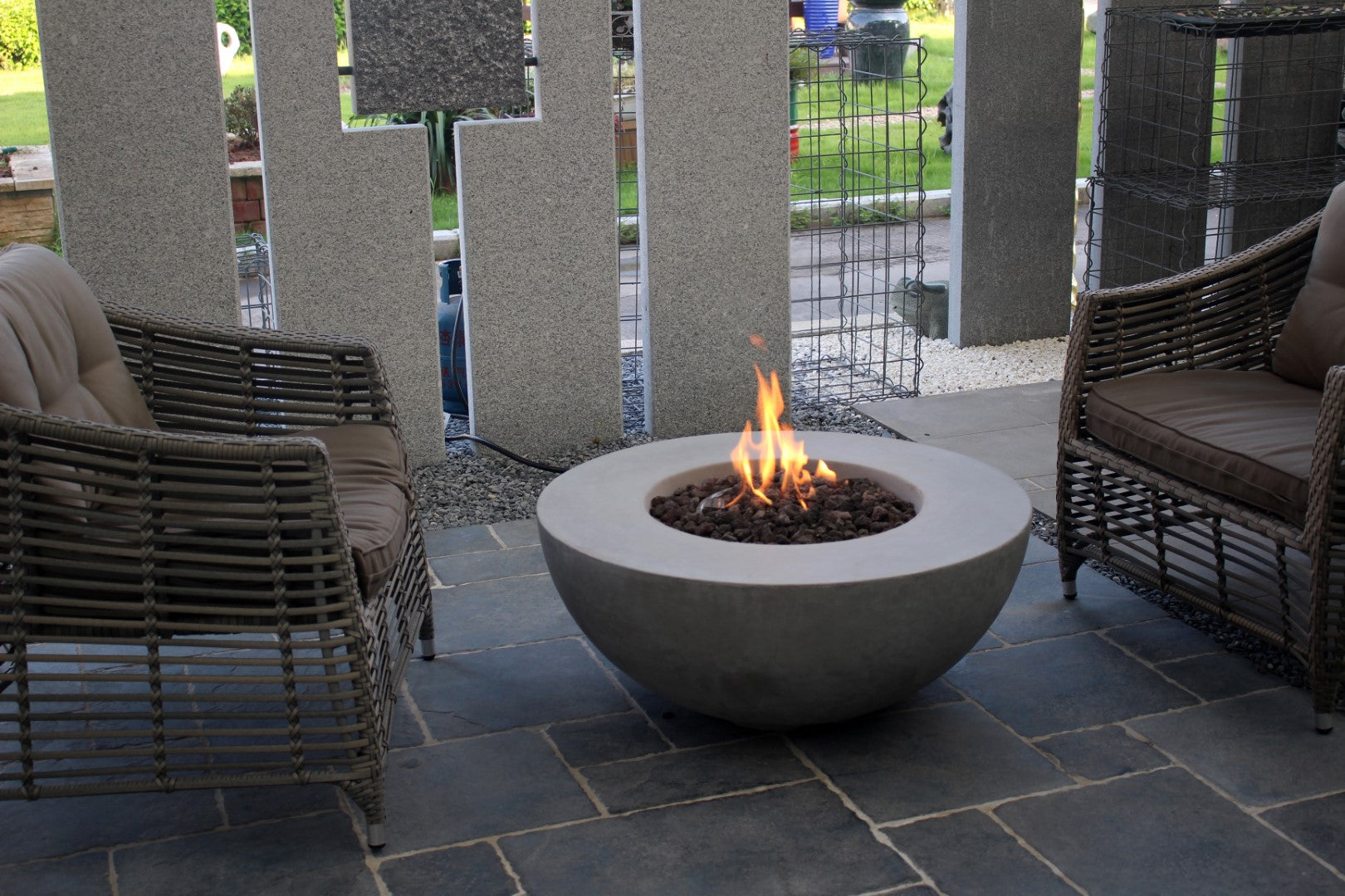 Roca Concrete Round Firepit Table - Main Image