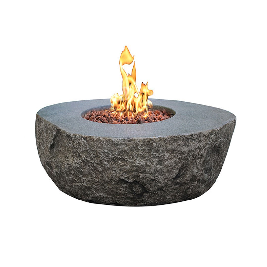 Boulder Natural Hard Rock Concrete Fire Pit Table