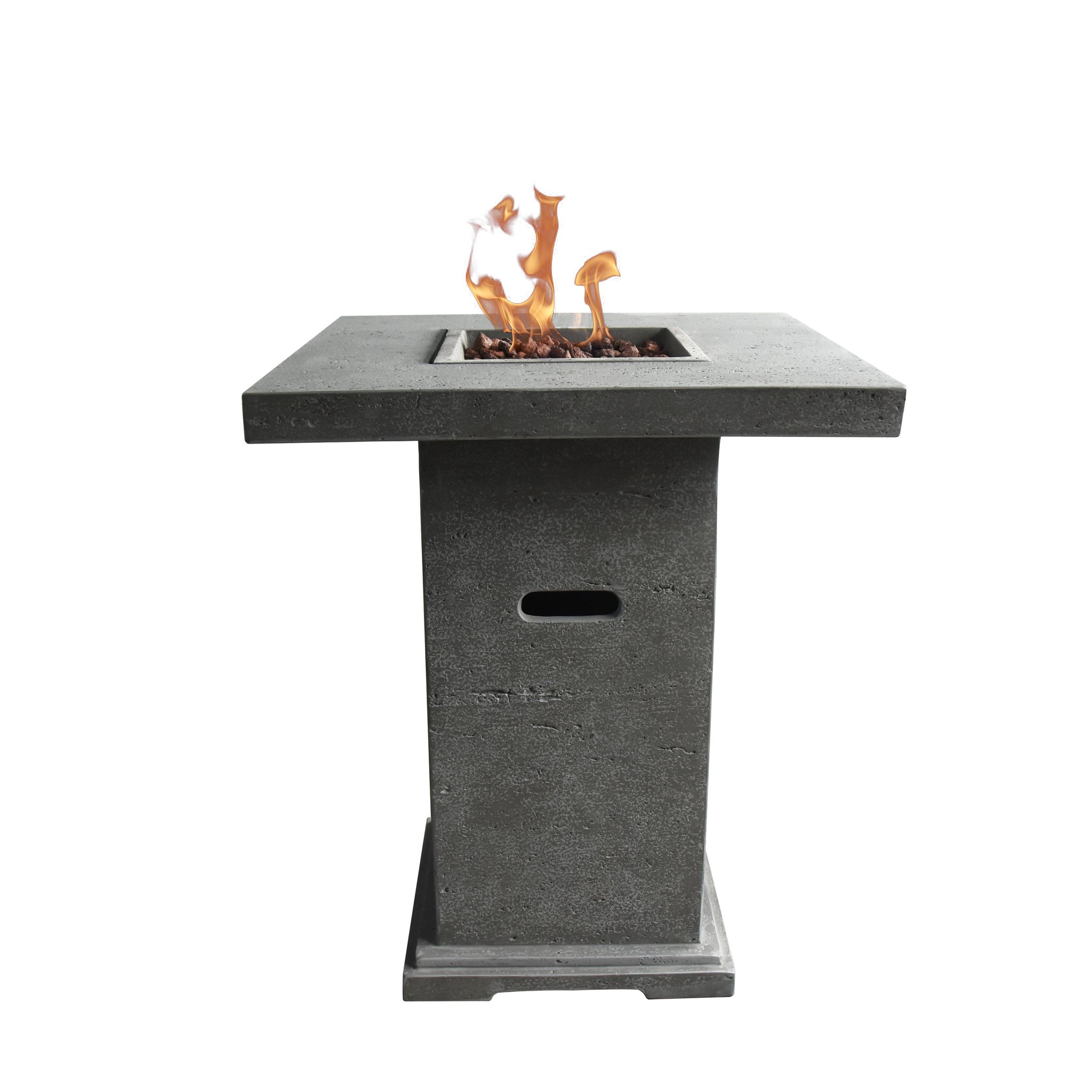 Montreal Bar Height Concrete Propane Fire Pit Table - Light Gray