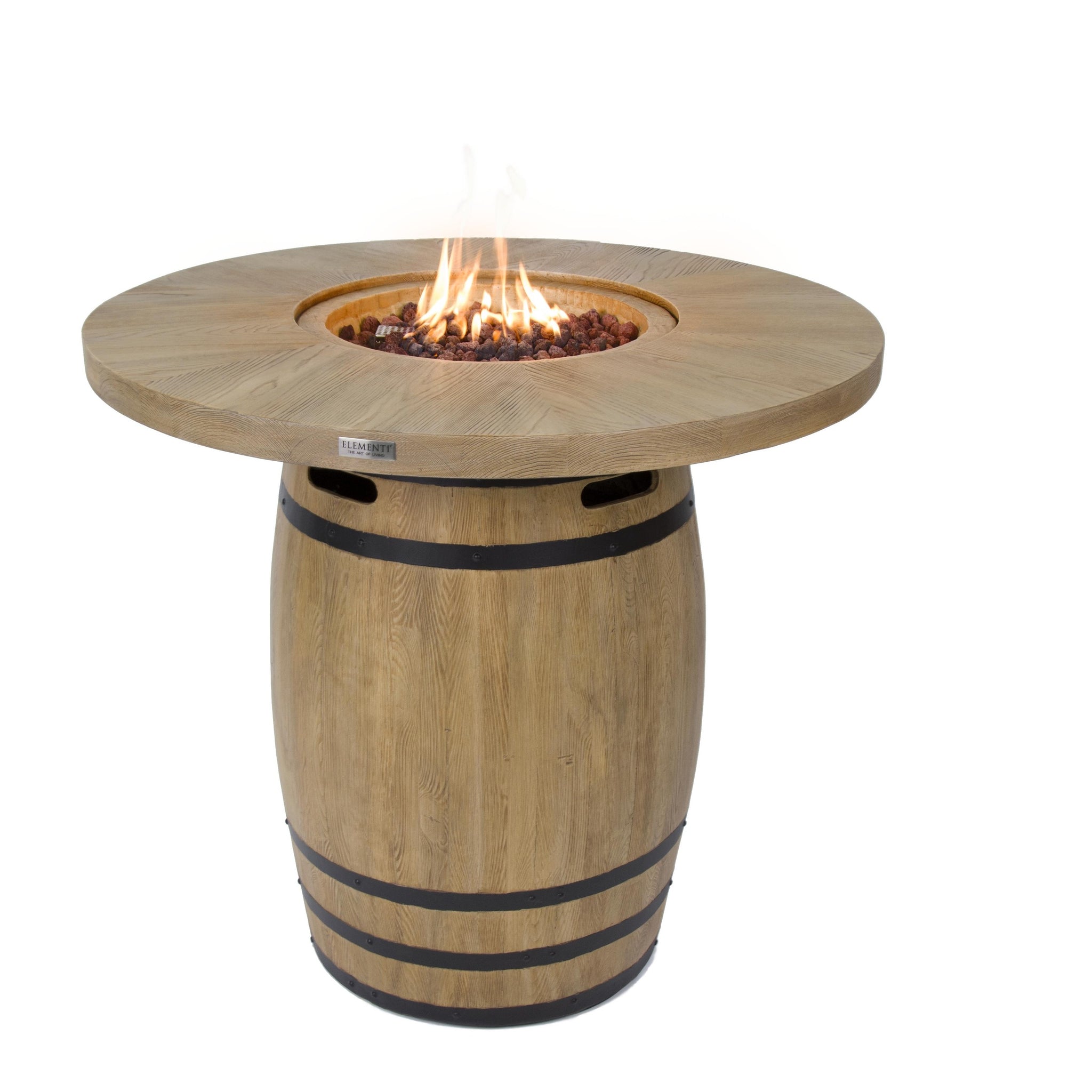 Lafite Natural Wood Bar Height Concrete Propane Fire Pit Table