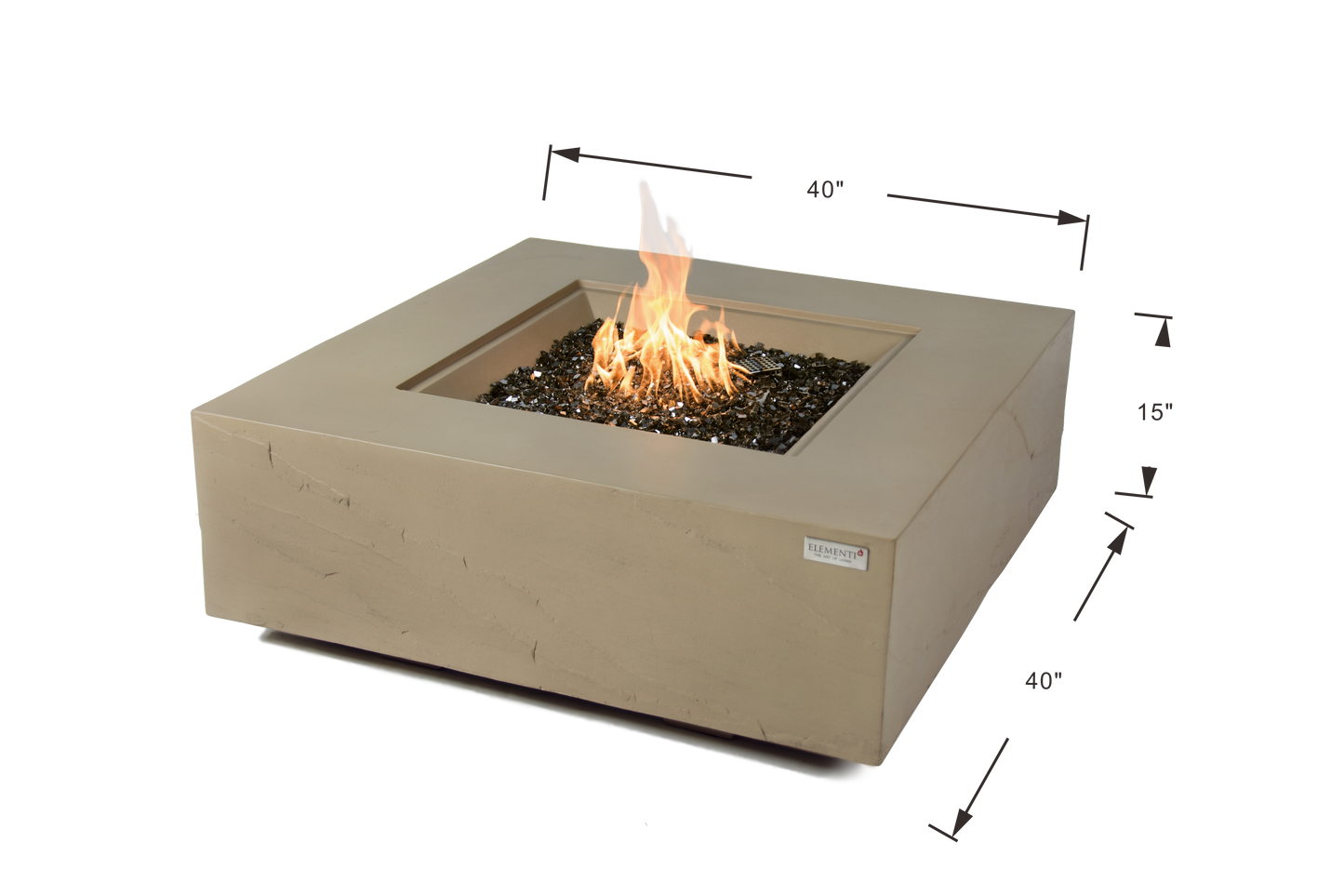 Uluru Natural Sandstone Concrete Square Fire Pit Table