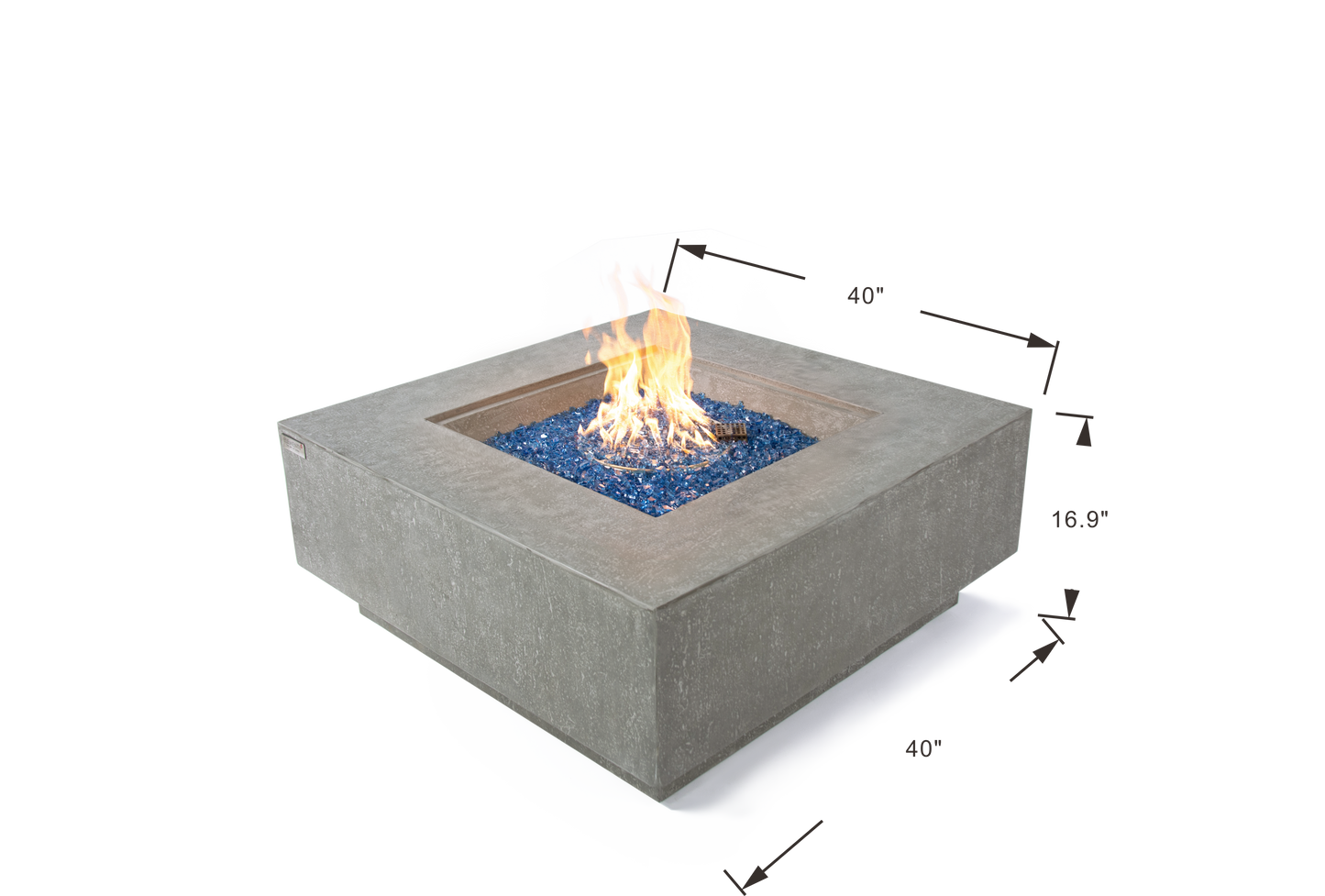 Victoria Natural Limestone Concrete Square Fire Pit Table