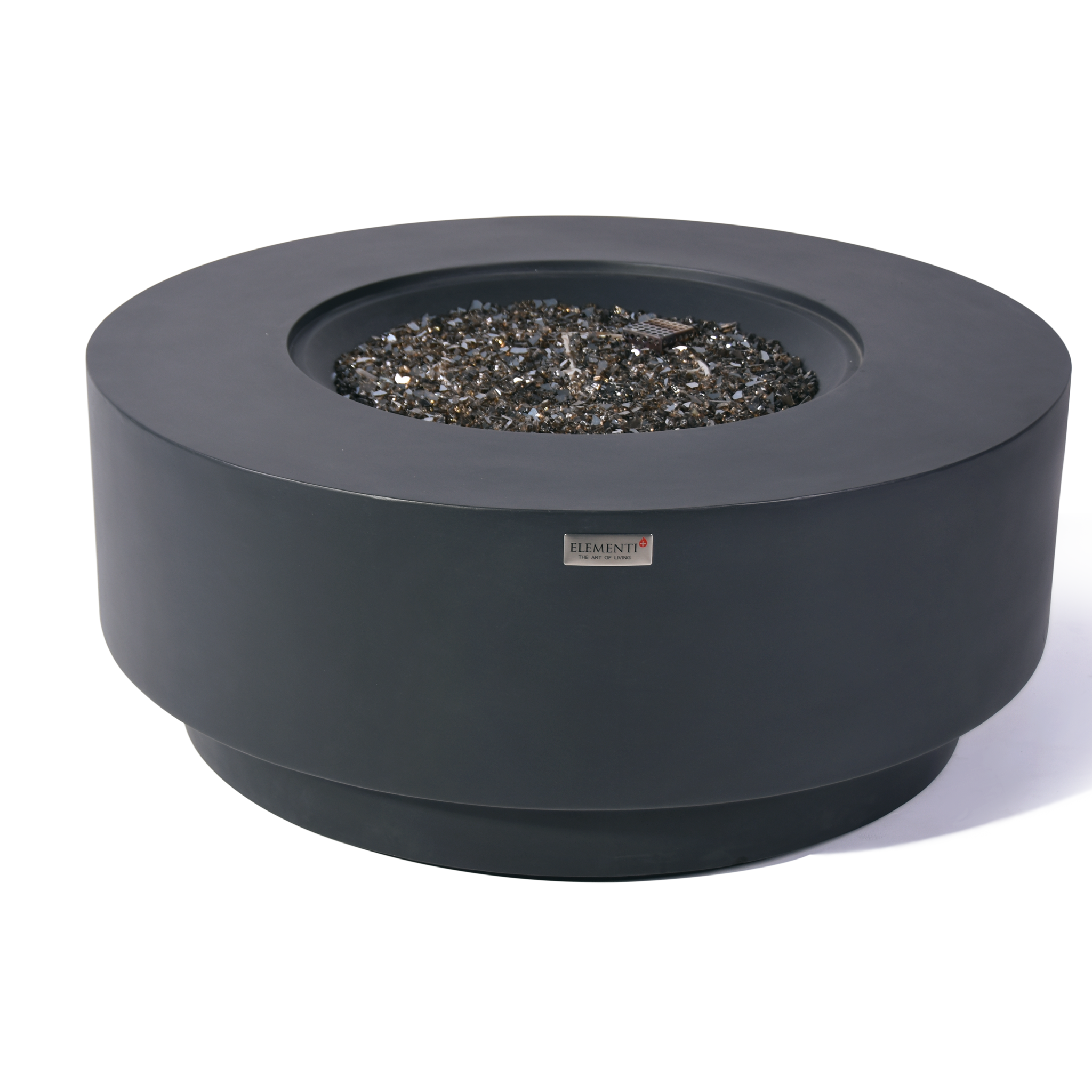 Nimes Modern Smooth Concrete Round Fire Pit Table