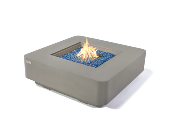 Lucerne Modern Smooth Concrete Square Fire Pit Table