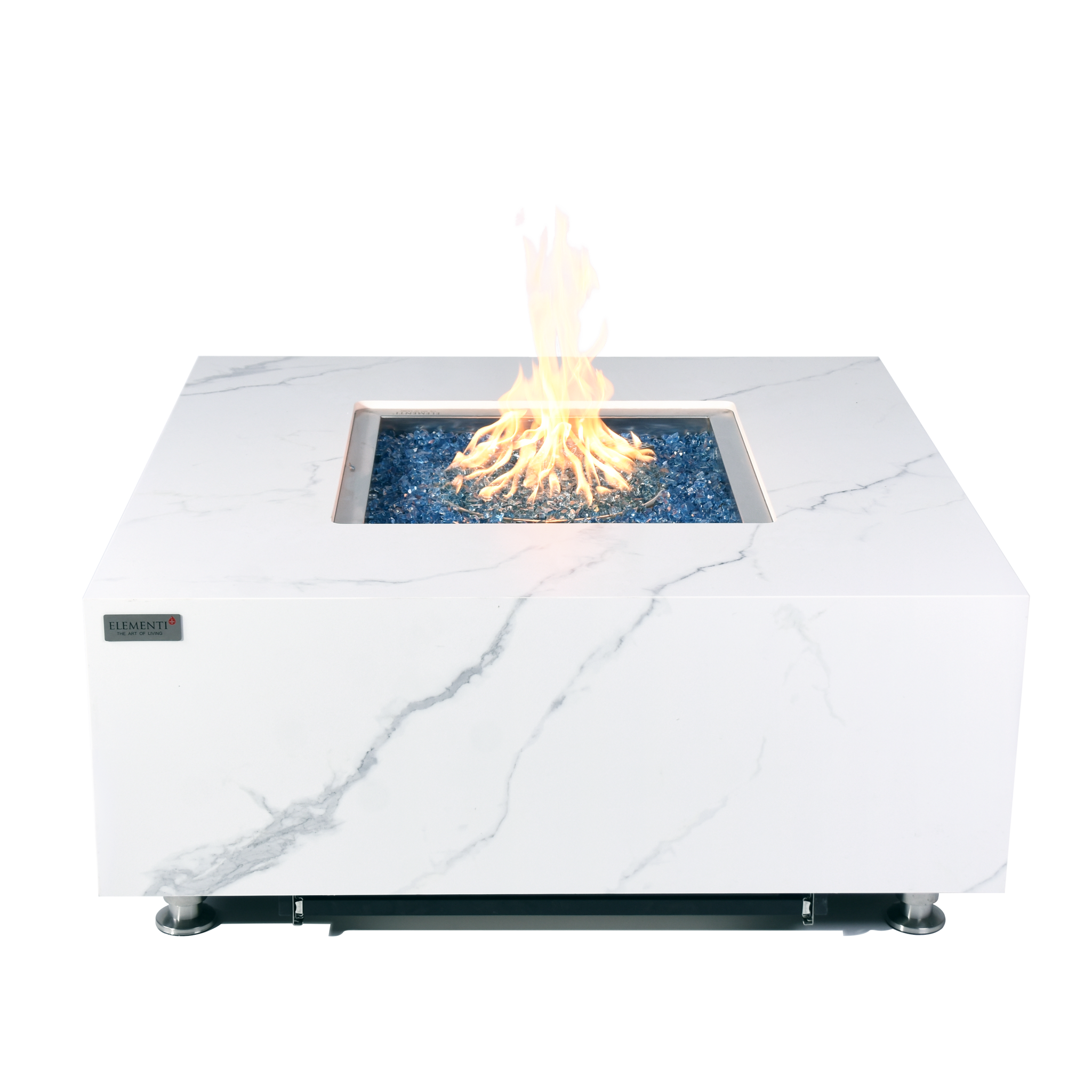 Bianco Modern Marble Porcelain Square Fire Pit Table