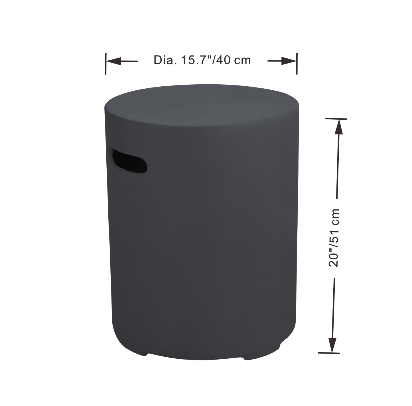 Modern Smooth Concrete Propane Tank Cover - Dark Gray