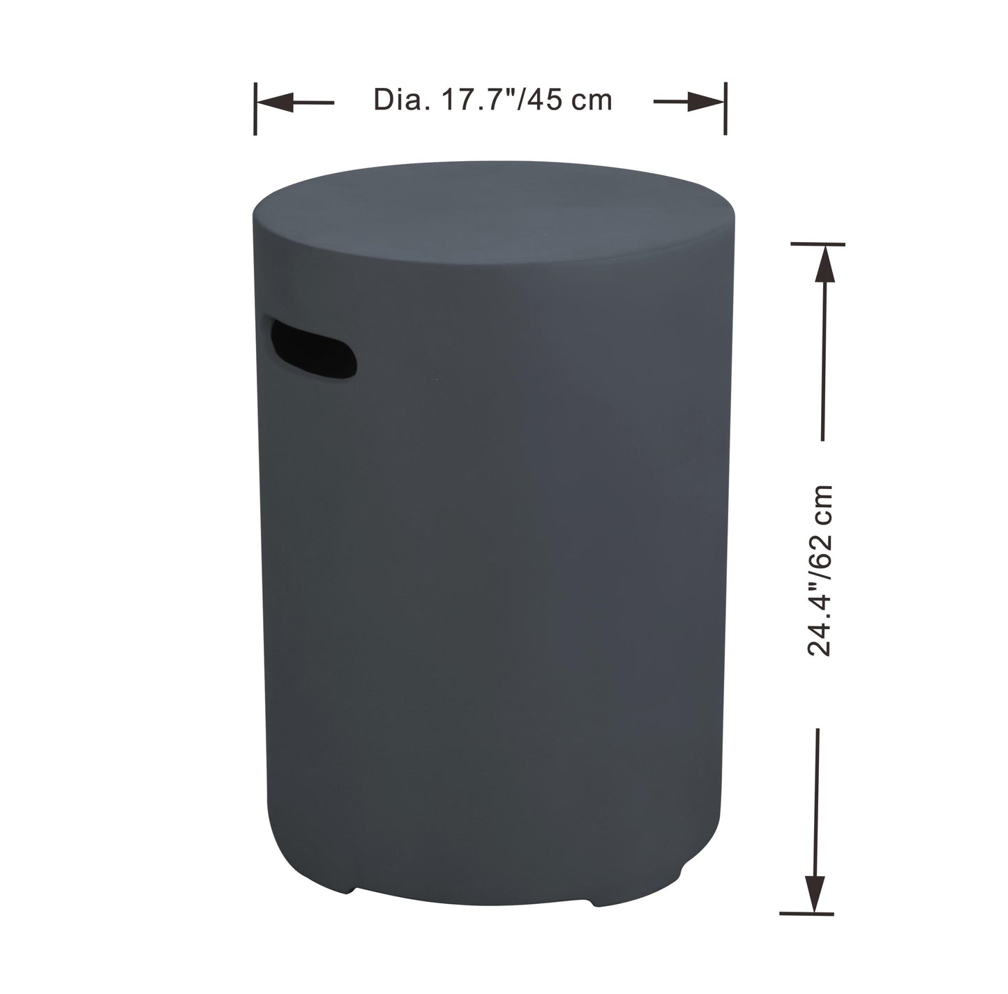 Modern Smooth Concrete Propane Tank Cover - Dark Gray