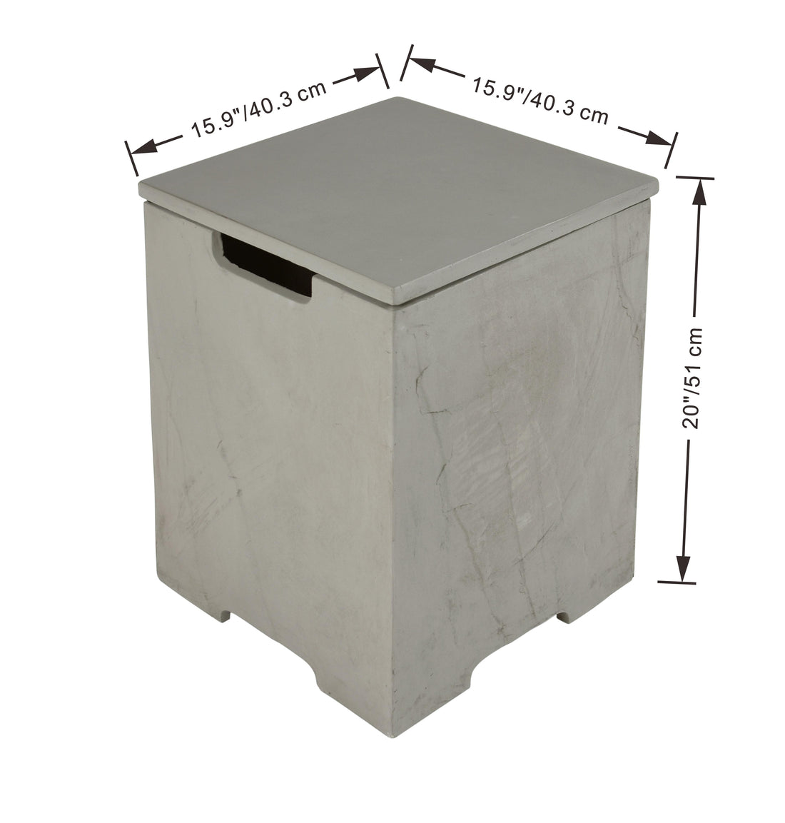 Natural Sandstone Concrete Propane Tank Cover - Space Gray